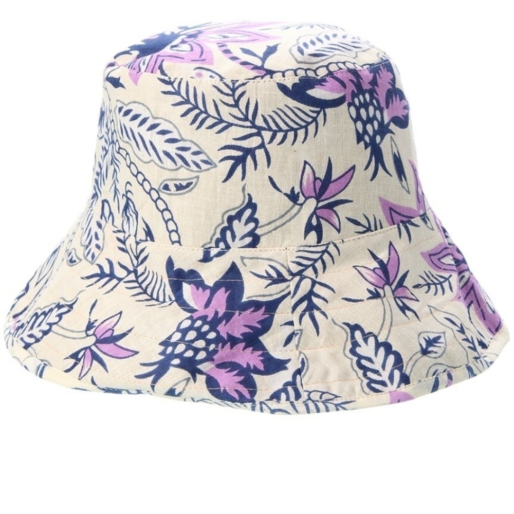Hat Attack, Printed Floral Bucket Hat, Blue Colorway- NWT